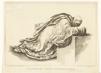 Kniende Figur, Studie für die Gemälde des Dramas von Jesus