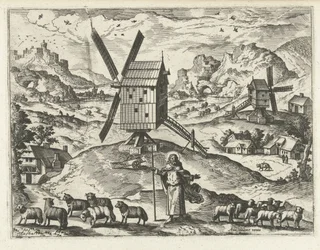 Landschaft mit Christus als guter Hirte (Landschaften, Meeresansichten und fantasievolle Stadtansichten)