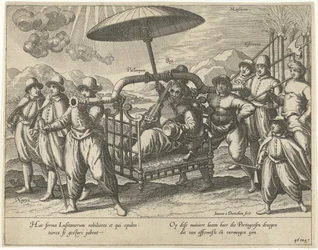 Portugiese in einer Sänfte
