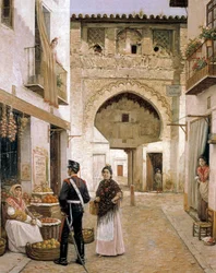 Gemüsehändler in Granada, 19. Jahrhundert