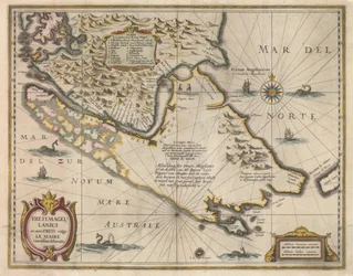 Freti Magellanici ac novi freti vulgo Le Maire exactissima delineatio, um 1630