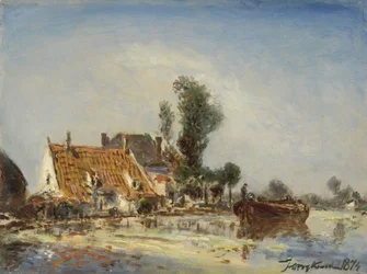 Häuser an einem Wasserweg bei Crooswijk
