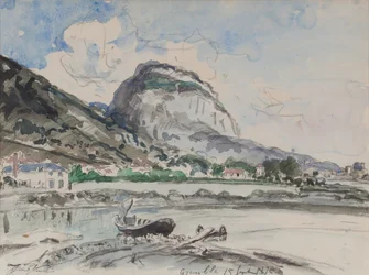 Saint-Eynard gesehen von Île Verte 1875