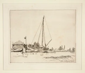 Das festgemachte Boot