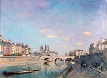 Die Seine und Notre-Dame in Paris, 1864