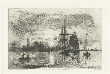 Sonnenuntergang am Hafen von Antwerpen
