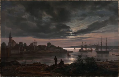 Larvik bei Mondlicht