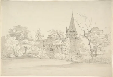 Die Kirche von Aller im Sønderjyllands Amt (Dänemark), von Norden gesehen
