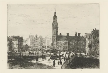 Ansicht des Muntplein in Amsterdam