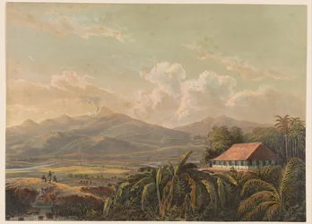 Ansicht des Anwesens und der Residenz Tjiptrap auf Java