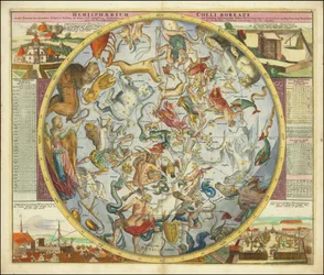 Hemisphaerium Coeli Boreale in quo Fixarum loca secundum Eclipticae ductum ad anum 1730