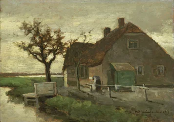 Bauernhaus an einem Kanal