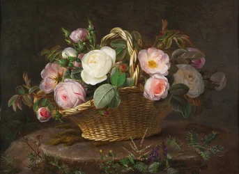 Korb mit Blumen, um 1843