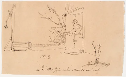 Mann füttert zwei Vögel