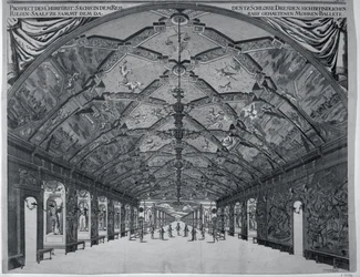 Die Riesenhalle mit dem maurischen Ballett in Dresden im Jahr 1678