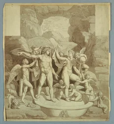 Mars und Venus bereiten sich auf die Hochzeit von Amor und Psyche vor