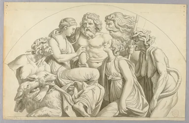 Psyche bittet Proserpina, etwas von ihrer Schönheit in eine Urne für Venus zu legen