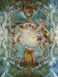 Zentrales Fresko in der Wieskirche, Bayern