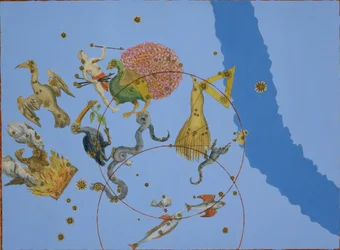 Eine Gruppe von Sternbildern aus Uranometria von Johann Bayer, gestochen von Alexander Mair