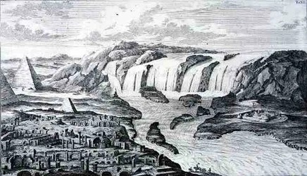 Die Katarakte des Nils und die Ruinen von Theben, Ägypten, aus 