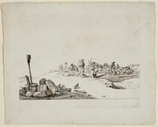 Landschaft mit Landleuten