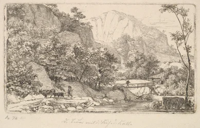 Bauer mit Kuh und Kalb, im Unterberg bei Berchtesgaden, 1818