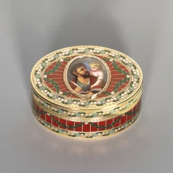 Schnupftabakdose, Dresden, ca. 1775-80, die Miniatur Genf, ca. 1800