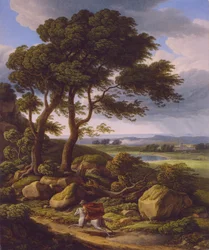 Sturmlandschaft mit Reiter