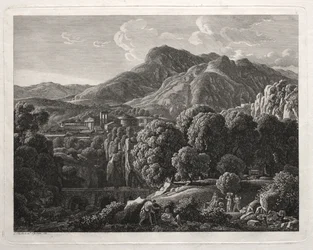 Heroische Landschaft: Landschaft mit Stadt und Fluss