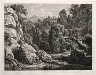 Heroische Landschaft: Landschaft mit der Versuchung Christi, 1799