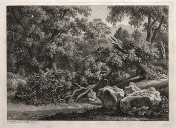 Heroische Landschaft: Der Satyr spielt die Flöte, 1795