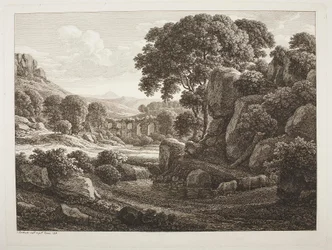 Italienische Landschaft mit Ruinen