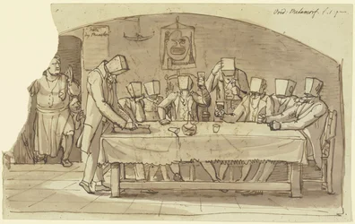 Künstlerscherz in einer Osteria zu Rom