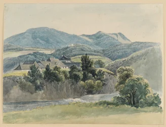 Fluss- und Gebirgslandschaft bei Glocknitz