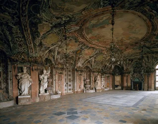 Ansicht des Großen Salons des Schlosses Weissenstein, Architekt Johann Dientzenhofer (1663-1726) 1714