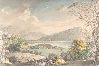 Blick auf das Kloster in Tegernsee von Nordosten