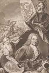 Porträt von Georg Philipp Rugendas 1666-1742, ca. 1745