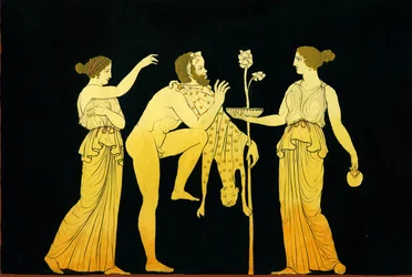 Zwei Mänaden bieten Dionysos Wein an, ca. 1796