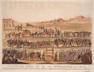 Der Einzug des Sultans Selim III zur Säbelgürtung am 13. April 1789, 1789