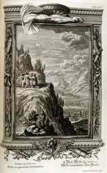 Aaron und Hur stützen die Hand von Moses auf dem Sinai, als die Israeliten in den Sinai flohen, Exodus aus Ägypten
