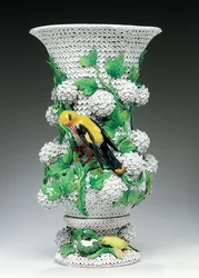 Meissen Schneeballen Vase, Mitte bis Ende 19. Jahrhundert