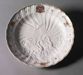 Teller aus dem Schwanenservice, Hersteller Meissener Porzellanmanufaktur, Deutschland, ca. 1737-1741