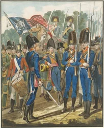 Mitglieder der Stadttroop und andere Soldaten von Philadelphia