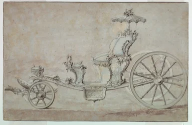 Zeichnung, Entwurf für ein Cabriolet, vor 1750