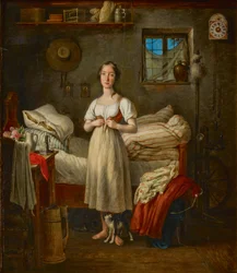 Morgentoilette eines Mädchens