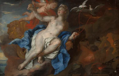 Venus und Amor an der Schmiede des Vulkan