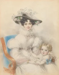 Prinzessin Henrietta von Nassau-Weilburg 1797-1829 mit Tochter Maria, 1829
