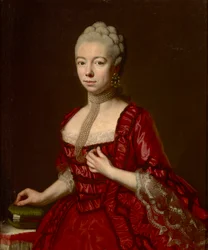 Porträt der Baronin Sophia Katharina von Brukenthal, geb. von Klockner (1725-1782), von Della Croce, Johann Nepomuk (1736-1819). Öl auf Leinwand, ca. 1790. Dimension: 93x76 cm. Muzeul National Brukenthal, Sibiu