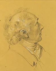 Porträtstudie zur "Ausfahrt des Kaiserpaares nach einer schweren Krankheit des Kaisers Franz I."