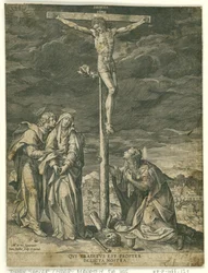 Christus am Kreuz mit Maria, Johannes und Maria Magdalena